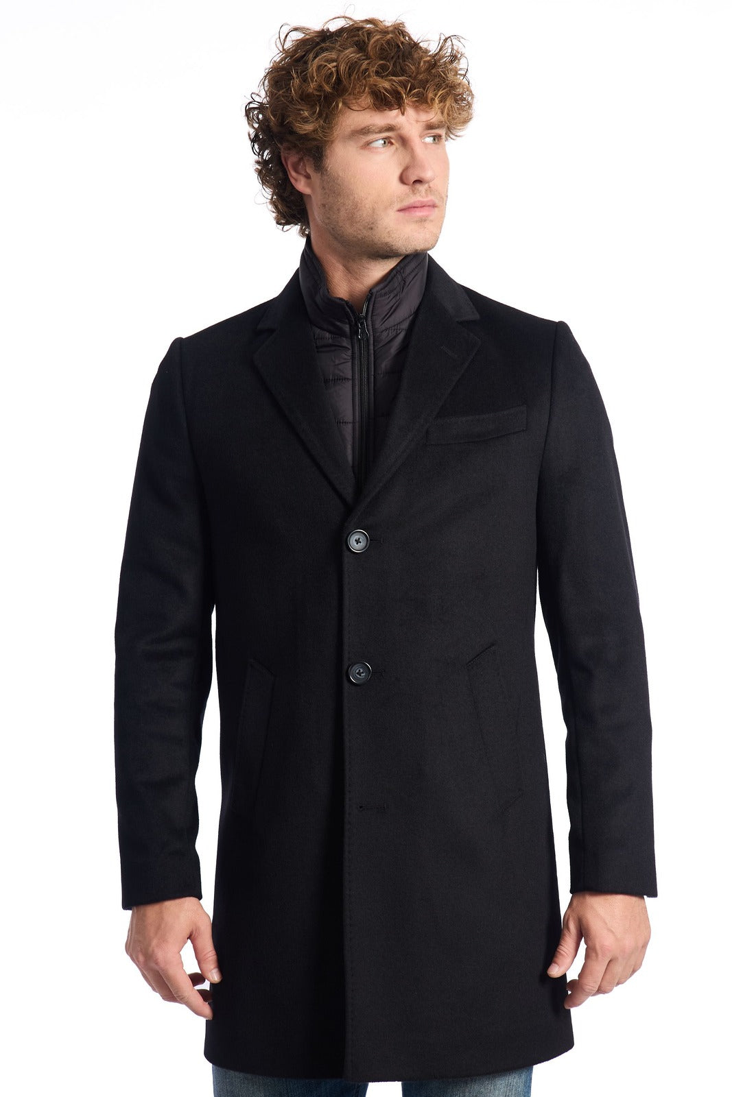 Baldinini Cappotto Elegante Pettorina Uomo Nero - MYDREAMAX