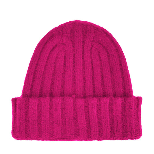 100% Cashmere Cappello in Cashmere Unisex Magenta - MYDREAMAX