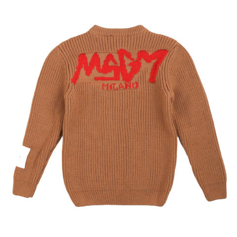 Msgm Maglioncino Marrone Biscotto Bambino - MYDREAMAX