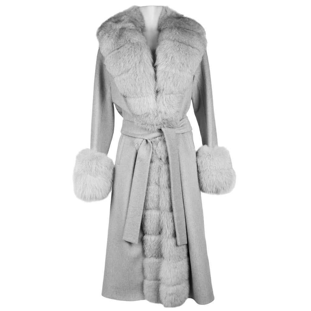 Loro Piana Cappotto con Pelliccia Donna Grigio IT46 - MYDREAMAX