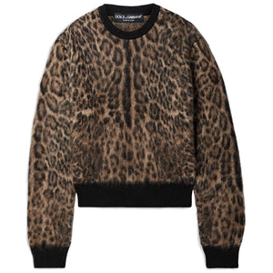 Dolce & Gabbana Maglione Leopardato Donna Marrone - MYDREAMAX