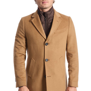 Baldinini Cappotto Elegante Pettorina Uomo Beige - MYDREAMAX