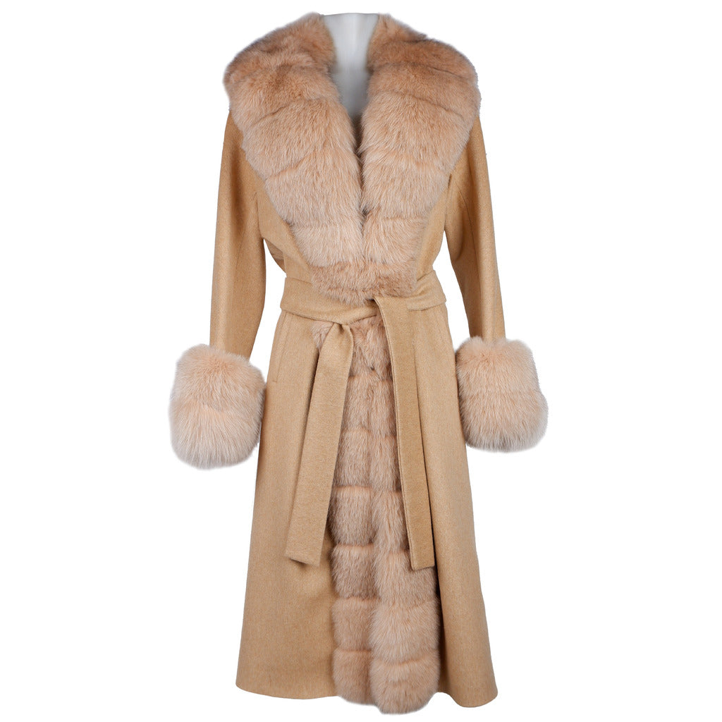 Loro Piana Cappotto con Pelliccia Donna Beige - MYDREAMAX