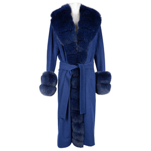 Loro Piana Cappotto con Pelliccia Donna Blu - MYDREAMAX