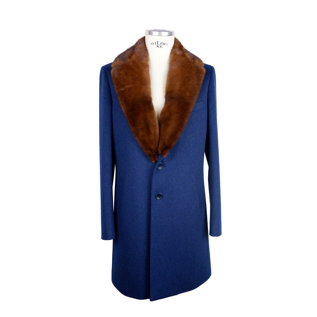 Loro Piana Cappotto con Pelliccia Uomo Blu - MYDREAMAX